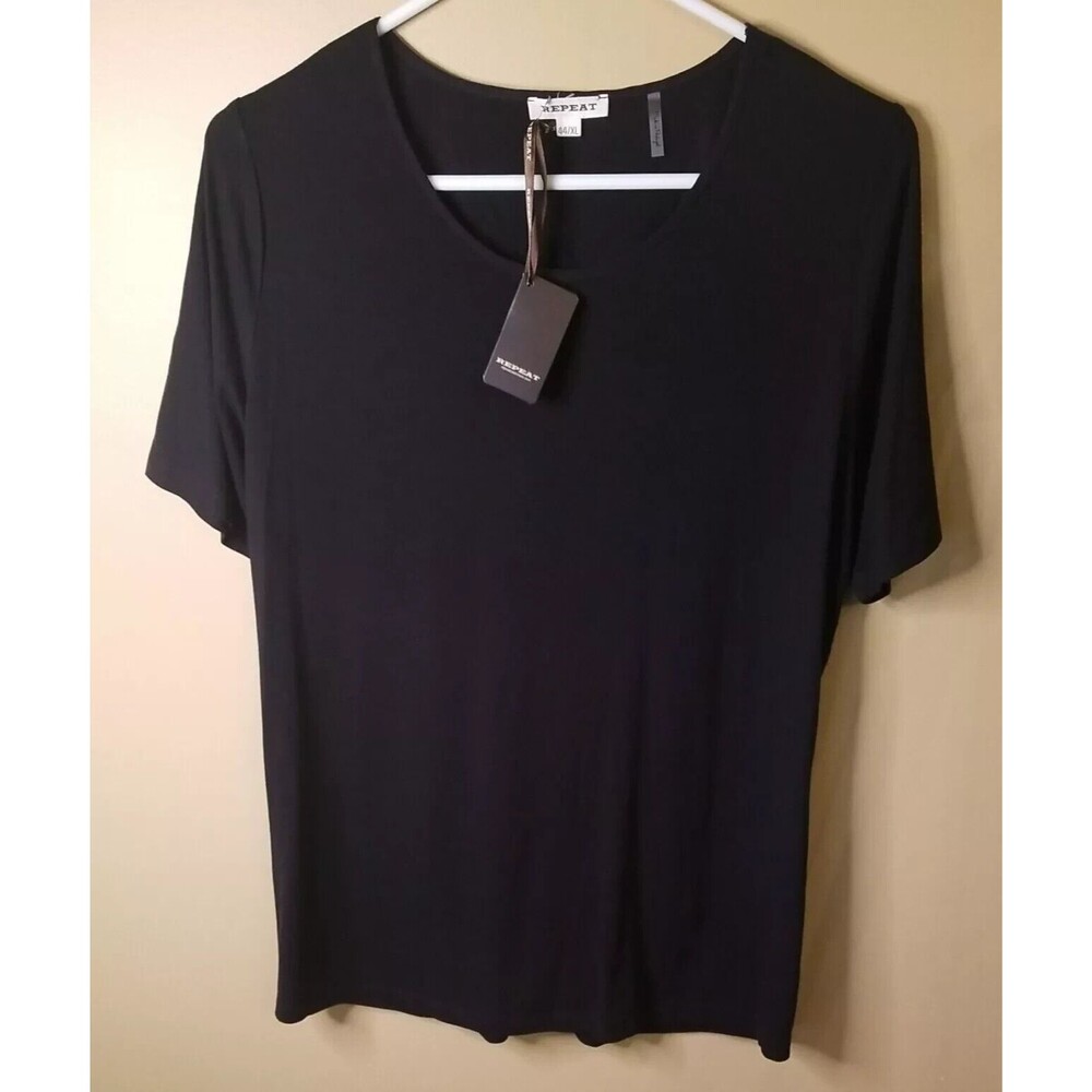 REPEAT Basic Fine Knit Short Sleeve Pullover XL